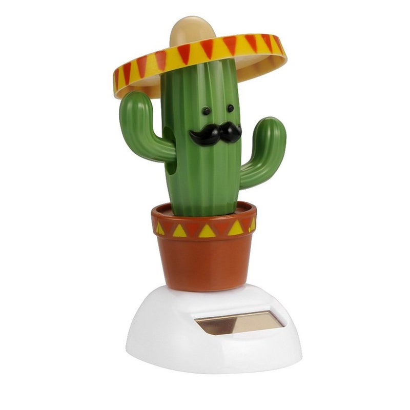 FRECI Cactus Solar Powered Shaking Head Dancing Car Ornament Dashboard Decoration Toy Gift - Cactus - Image 1